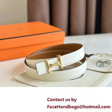 Hermes Mors H belt buckle  &  Reversible leather strap 24 mm 13 2023